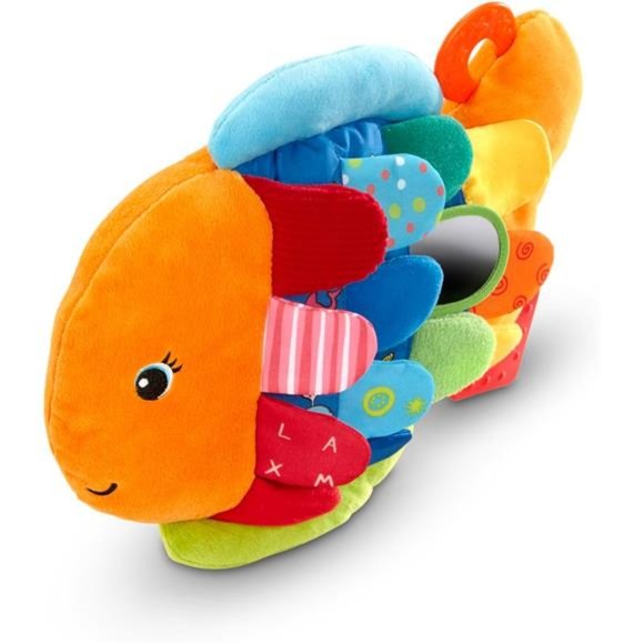 Flip Fish Soft Baby Toy - Tummy Time Sensory Toy with Taggies for Infants - Picture 2 of 6